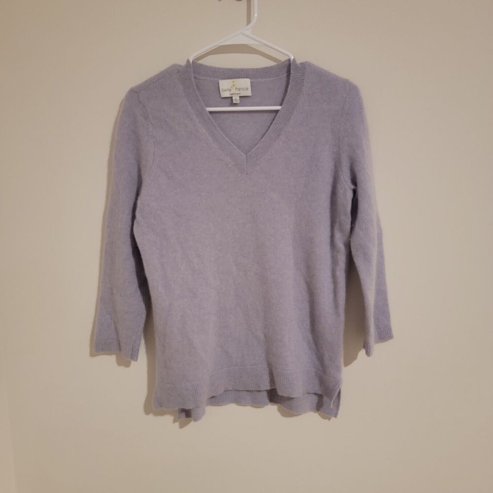 Belle France Sweater Womens Size Large L Purple Long Sleeve
